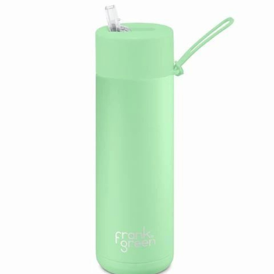 Drink Bottles * | Frank Green Drink Bottle W/Straw Mint Gelato 595Ml