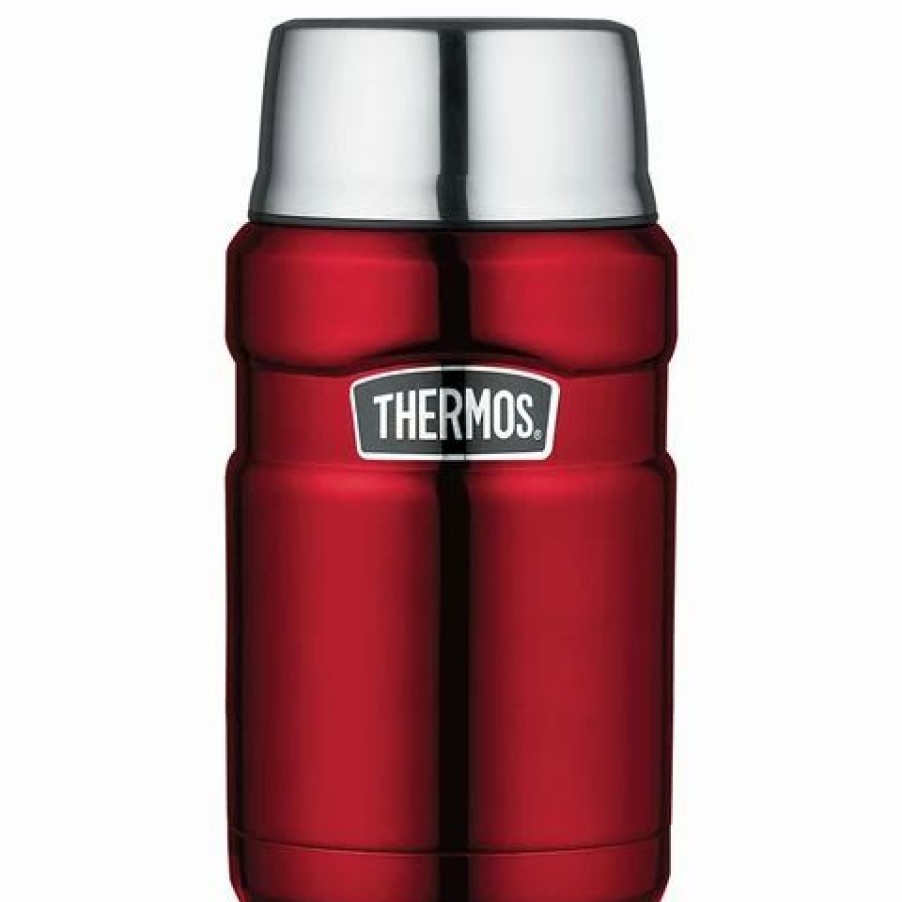 Lunch Boxes & Coolers * | Thermos Stainless Steel King Vacuum Food Jar Red 710Ml