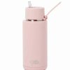 Drink Bottles * | Frank Green Ceramic Reusable Bottle W/Straw Lid Blushed 1L