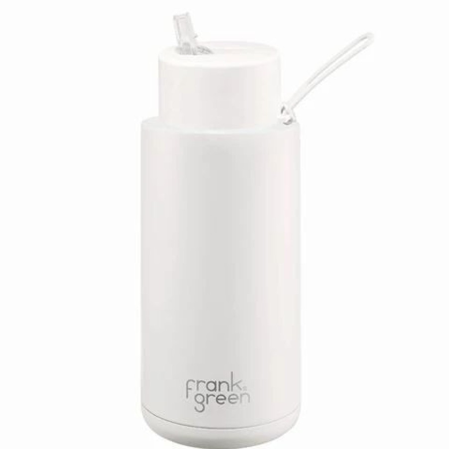 Drink Bottles * | Frank Green Ceramic Reusable Bottle W/Straw Lid Cloud 1L