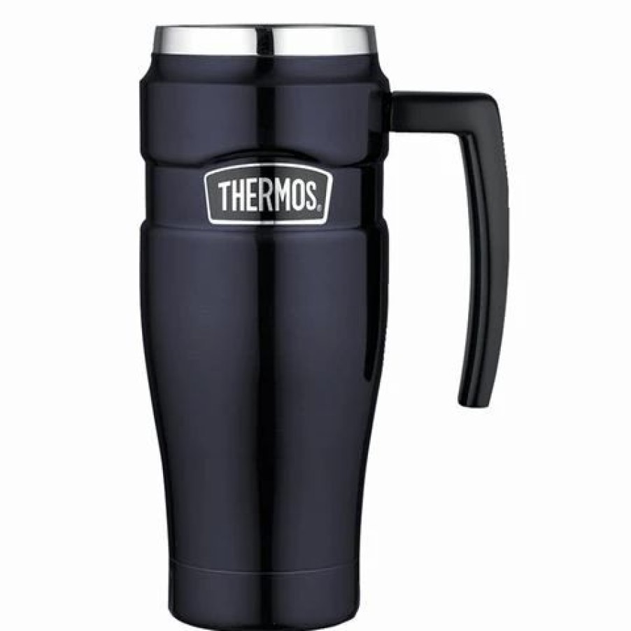 Drink Bottles * | Thermos Stainless Steel King Travel Mug Blue 470Ml