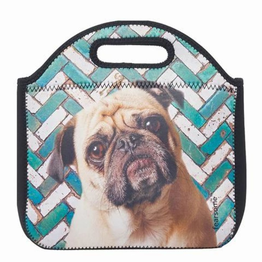 Lunch Boxes & Coolers * | Fearsome Into The Wild Lunch Bag Mosaic Pug