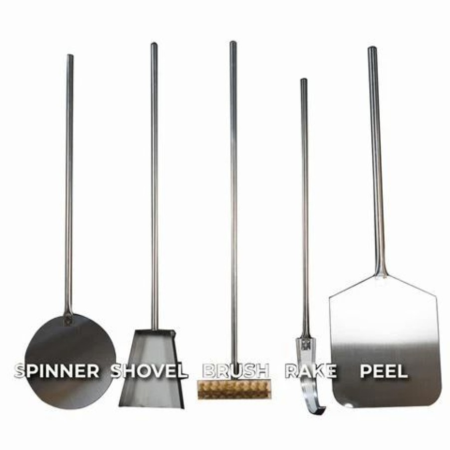 Barbecues, Tools & Accessories * | Flaming Coals Stainless Steel Pizza Oven Tool Kit