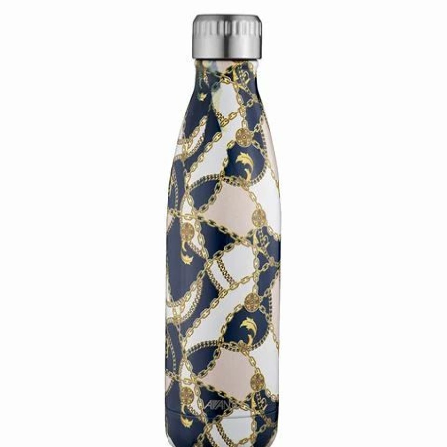 Drink Bottles * | Avanti Fluid Vacuum Bottle Baroque Navy & Pink 500Ml