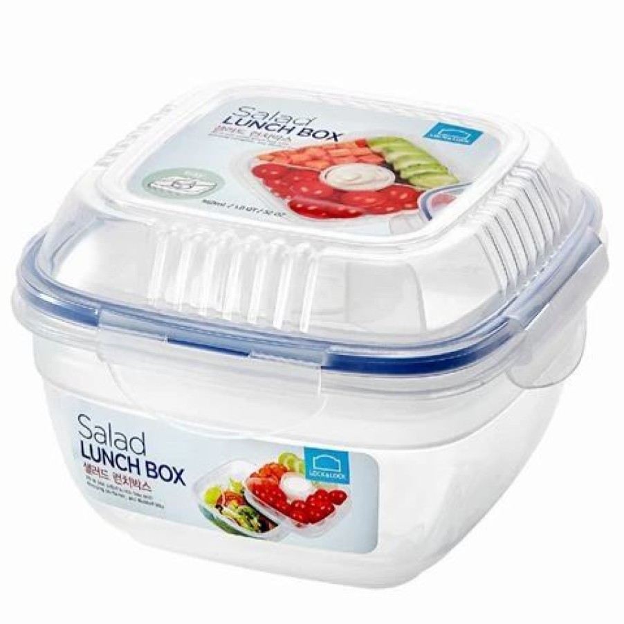 Lunch Boxes & Coolers * | Lock & Lock Classic Salad Lunch Box W/Dividers 950Ml