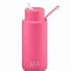 Drink Bottles * | Frank Green Neon Pink Reusable Bottle W/Straw 1L