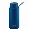 Drink Bottles * | Frank Green Ceramic Reusable Bottle W/Straw Lid Deep Ocean 1L