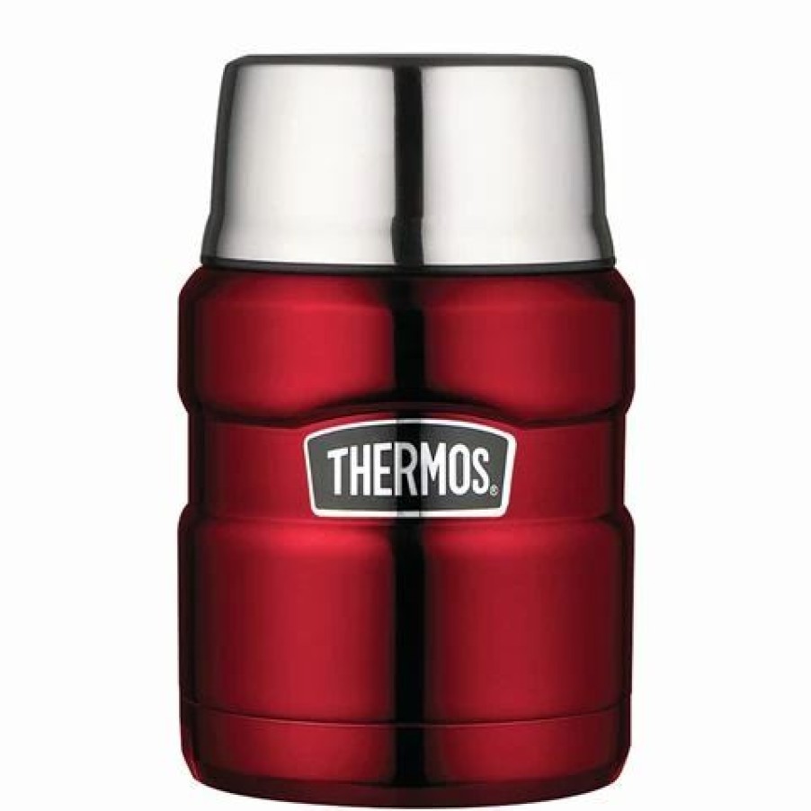 Lunch Boxes & Coolers * | Thermos Stainless Steel Vacuum Food Flask Red 470Ml