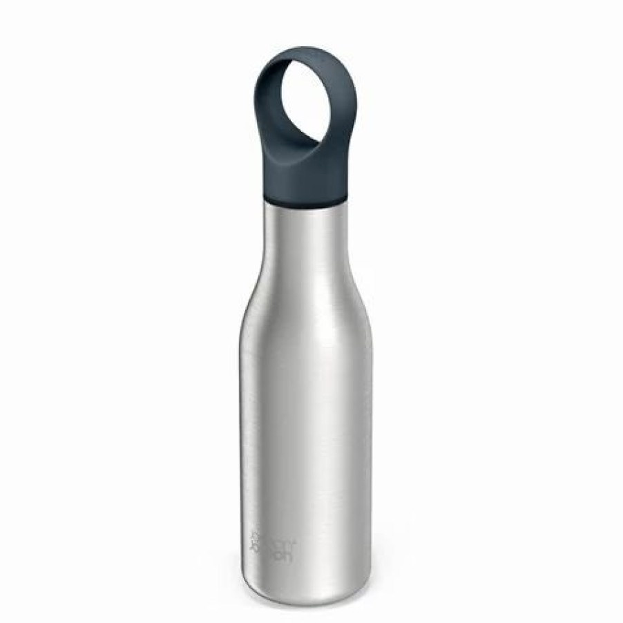 Drink Bottles * | Joseph Joseph Loop Vacuum Insulated Bottle Anthracite 500Ml