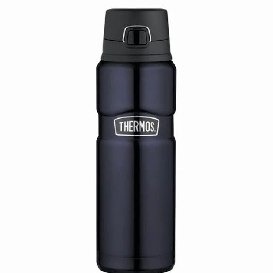 Drink Bottles * | Thermos Stainless Steel Vacuum Bottle Midnight Blue 710Ml