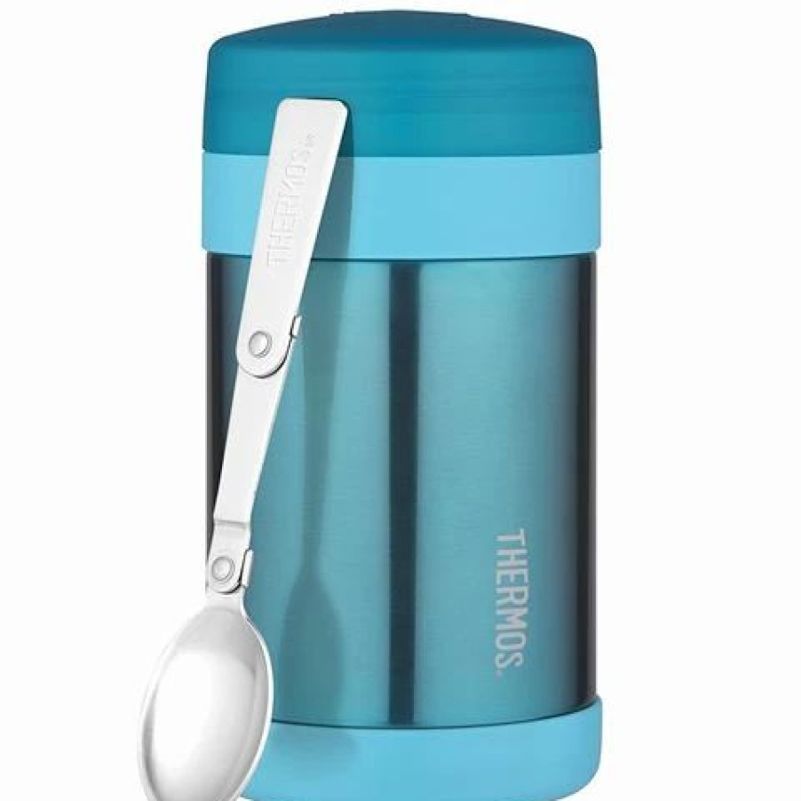 Lunch Boxes & Coolers * | Thermos Stainless Steel Vacuum Food Jar Teal 470Ml