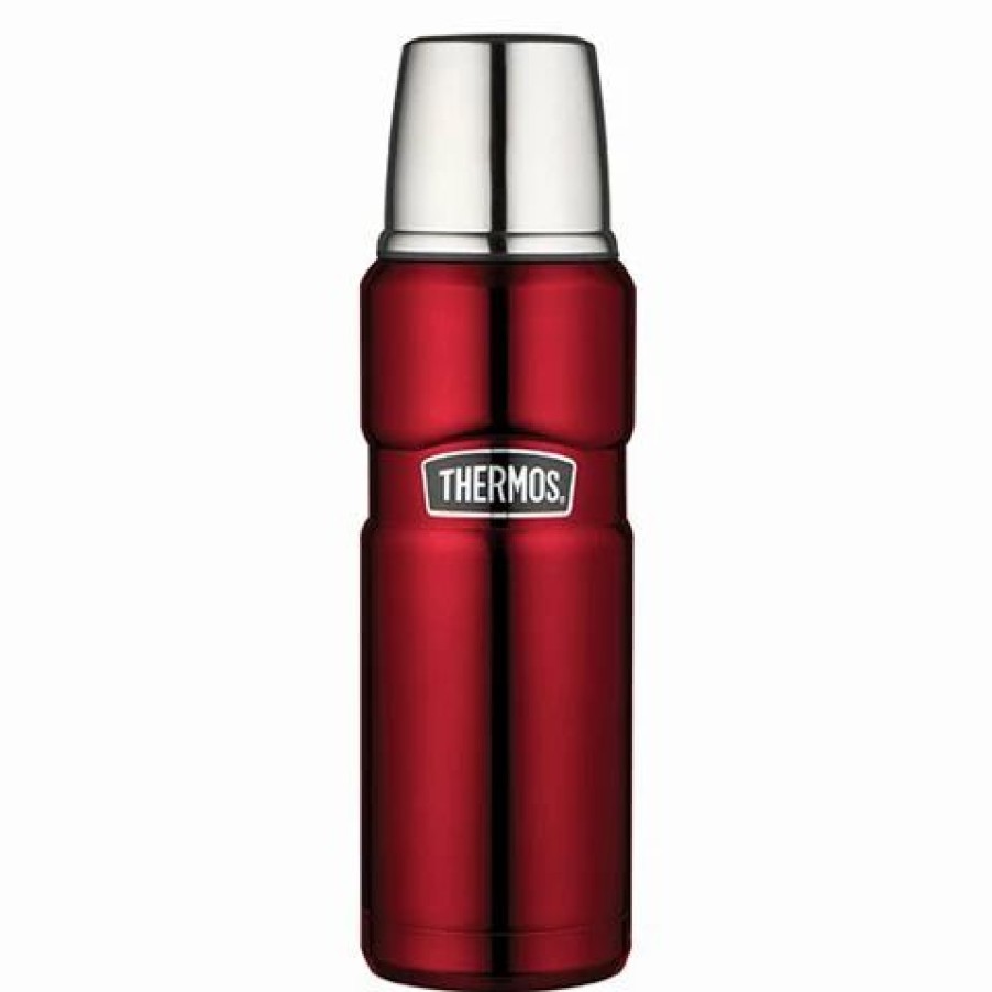 Drink Bottles * | Thermos Stainless Steel Vacuum Beverage Bottle Red 470Ml