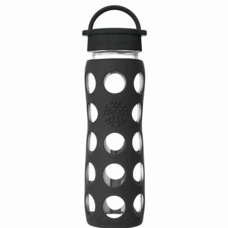 Drink Bottles * | Lifefactory Classic Cap Water Bottle Onyx Black 650Ml