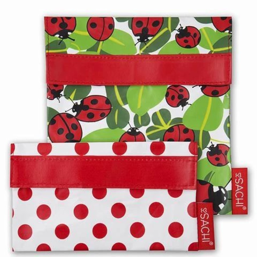 Lunch Boxes & Coolers * | Sachi Lunch Pockets Set Ladybug 2Pce