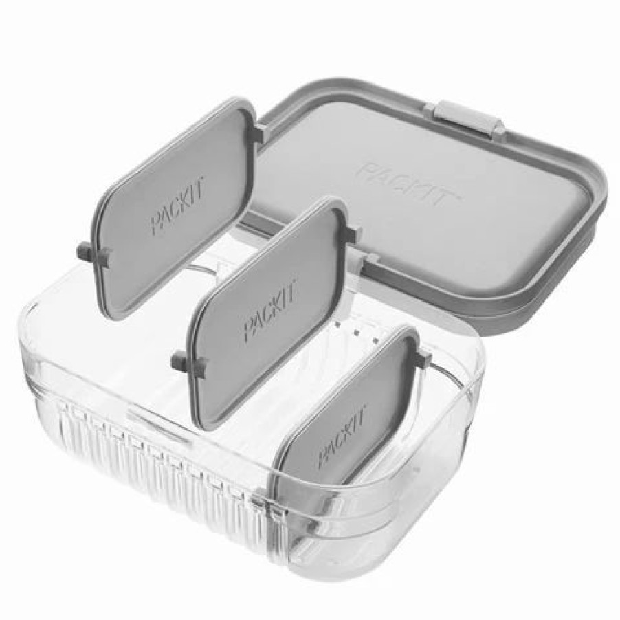 Lunch Boxes & Coolers * | Packit Mod Lunch Bento Box Grey 1.1L