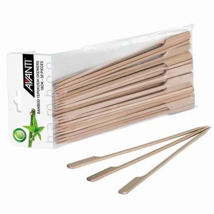 Barbecues, Tools & Accessories * | Avanti Bamboo Tepokushi Skewers 18Cm 50Pce