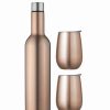 Drink Bottles * | Avanti Double Wall Insul Wine Traveller Rose Gold Set 3Pce