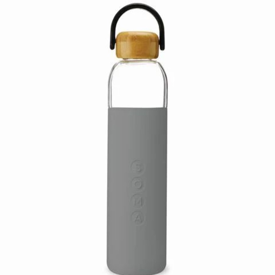 Drink Bottles * | Soma Glass Water Bottle Grey 740Ml