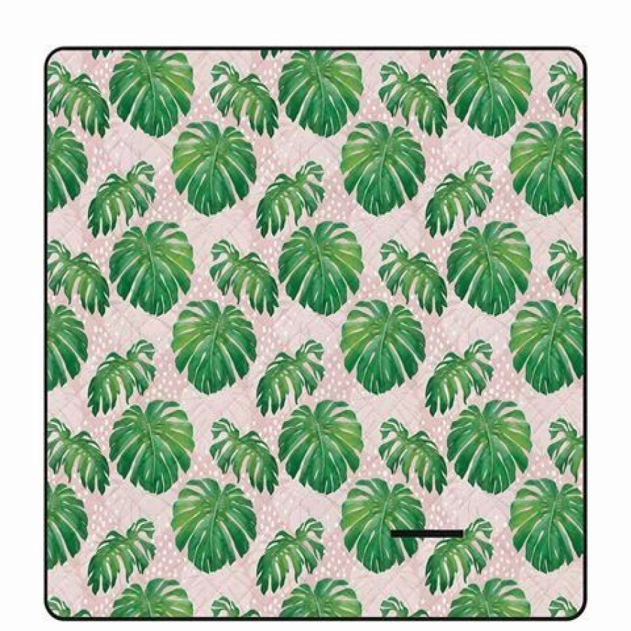 Outdoor Chairs & Accessories * | A.Trends Picnic Rug Spotty Monstera Pink