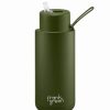 Drink Bottles * | Frank Green Ceramic Reusable Bottle W/Straw Lid Khaki 1L