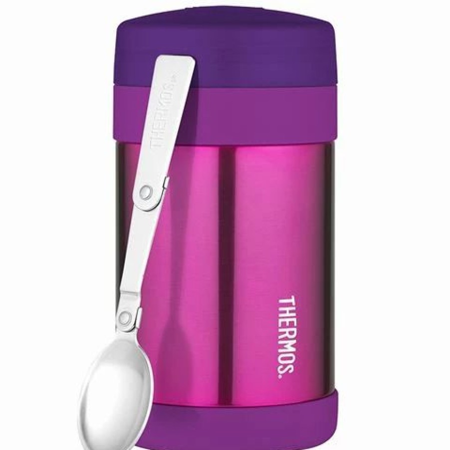 Lunch Boxes & Coolers * | Thermos Stainless Steel Vacuum Food Jar Pink 470Ml