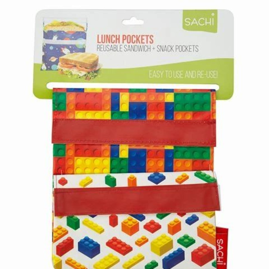 Lunch Boxes & Coolers * | Sachi Lunch Pockets Set Bricks 2Pce