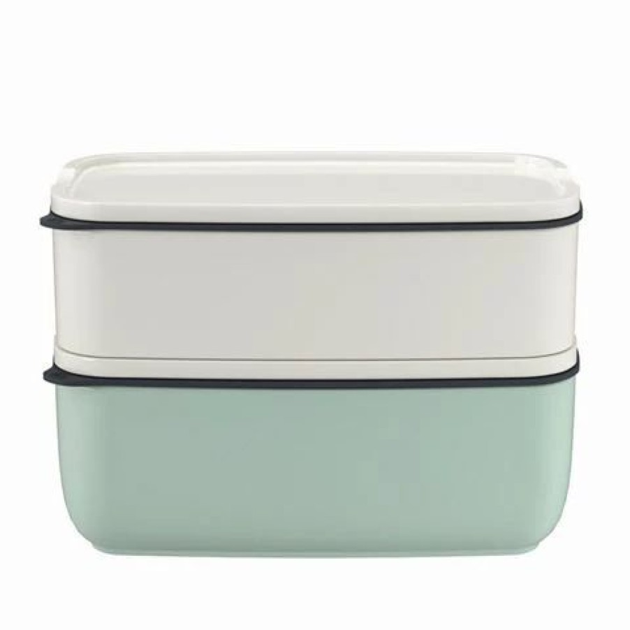 Lunch Boxes & Coolers * | Villeroy & Boch V&B Togo&Tostay Rectangular Lunch Box White Mint Set 2Pce