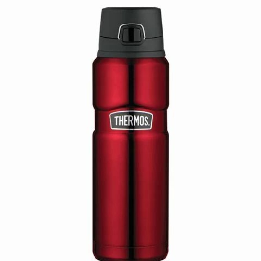 Drink Bottles * | Thermos Stainless Steel Vacuum Bottle Red 710Ml