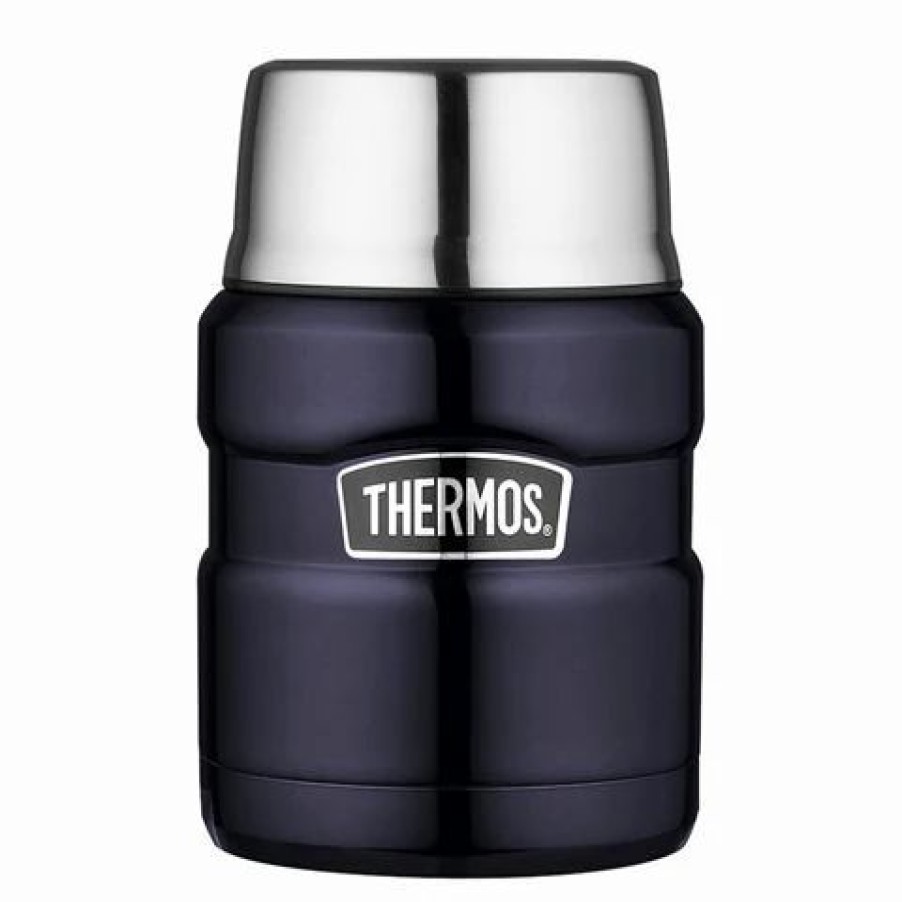 Lunch Boxes & Coolers * | Thermos Stainless Steel Vacuum Food Flask Blue 470Ml